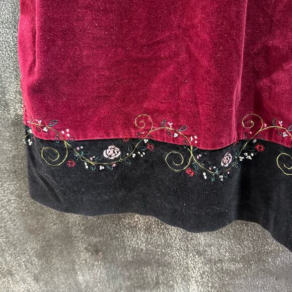 Vintage Gymboree Crushed Maroon/ Black Velvet Dress, VGUC, Sz L (5Y) (5A) - Picture 3 of 6